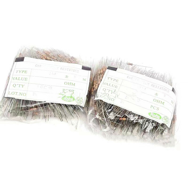 1000Pcs Carbon Film Resistor 1/4W 0.25W – Full Range of Values ( 0Ω-10MΩ)