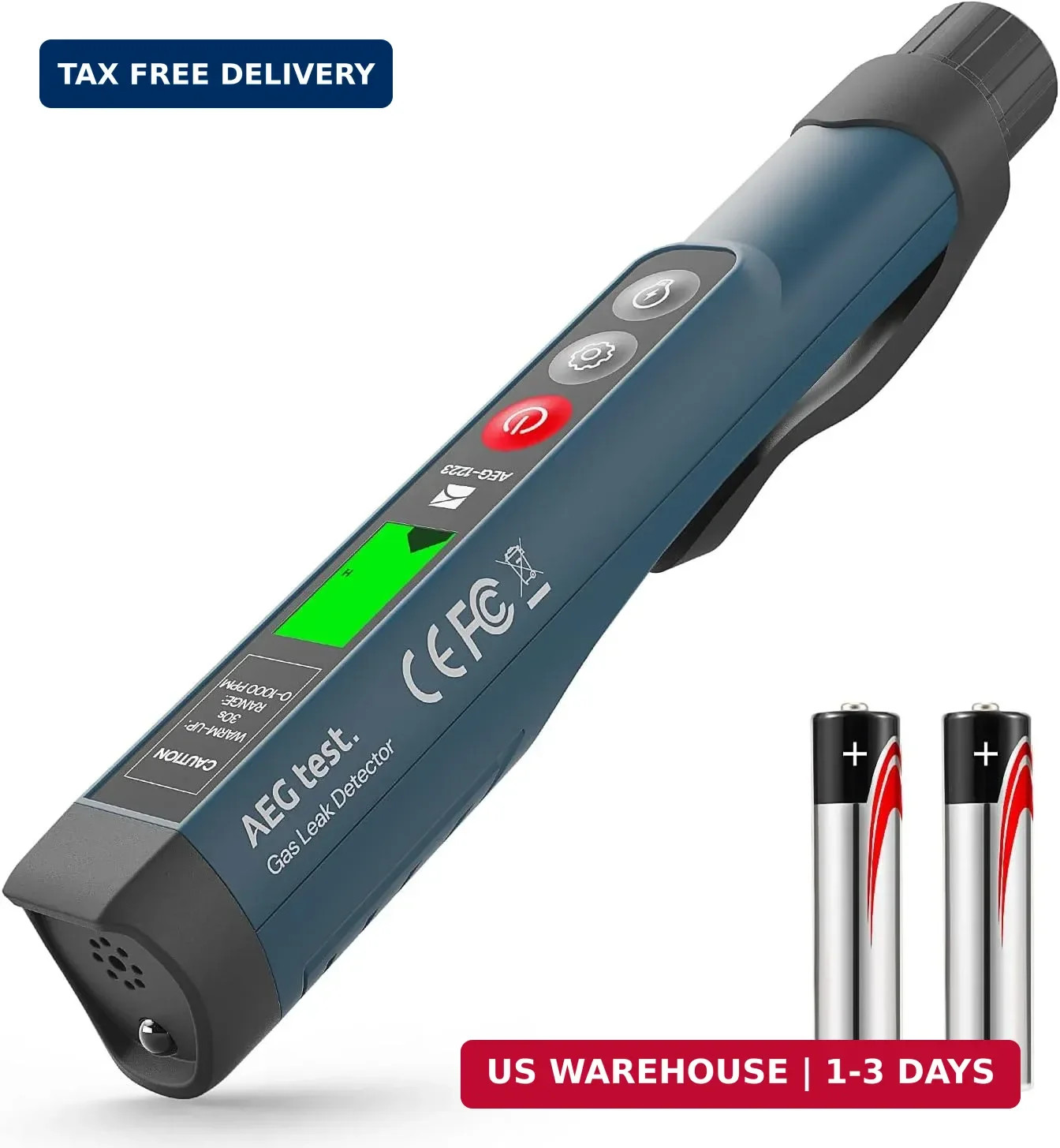 1223 Gas Leak Detector with Visual & Audible Alarm, Built-in Light, Natural Gas