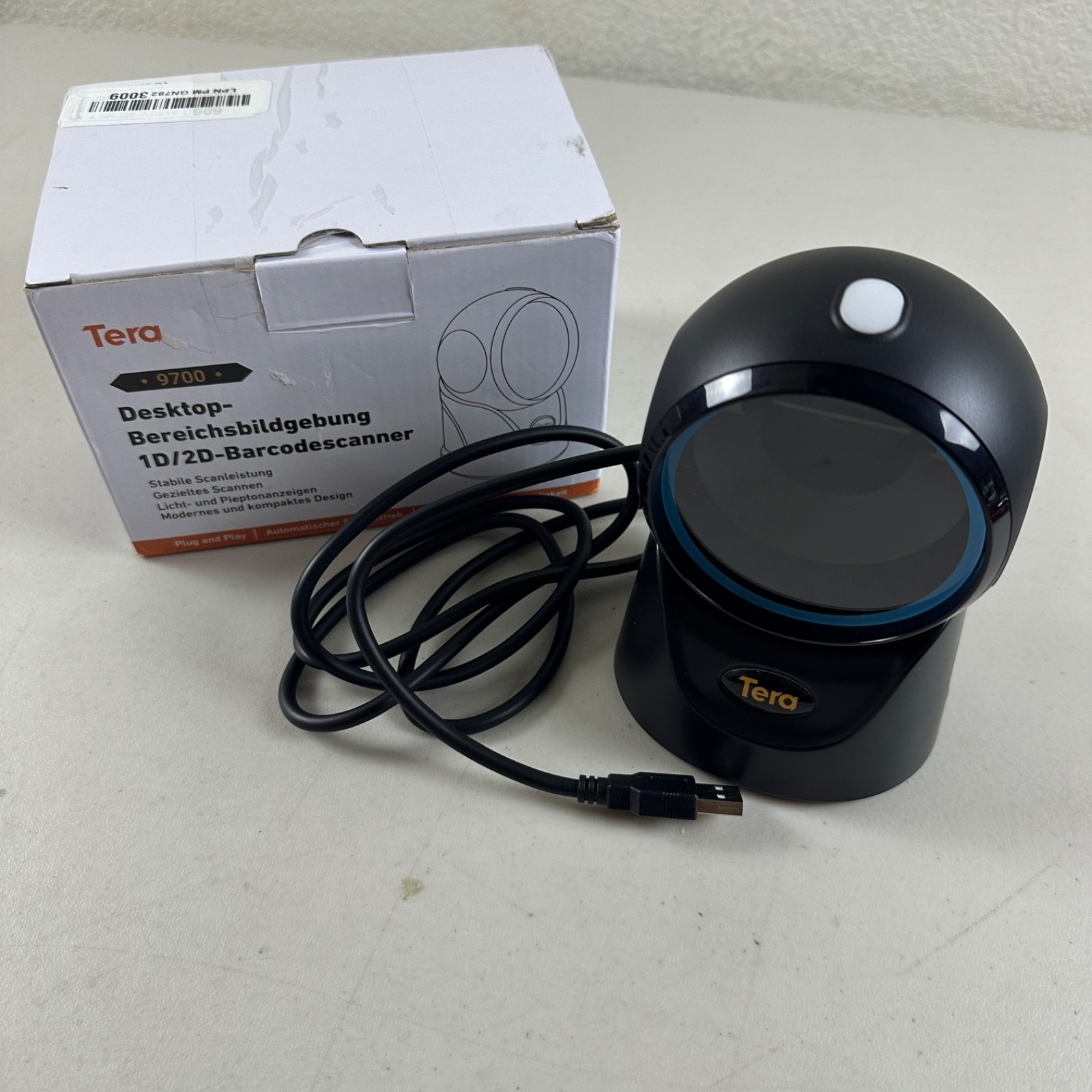 Tera Barcode Scanner Handsfree Omnidirectional 1D 2D QR USB Wired Model 9700