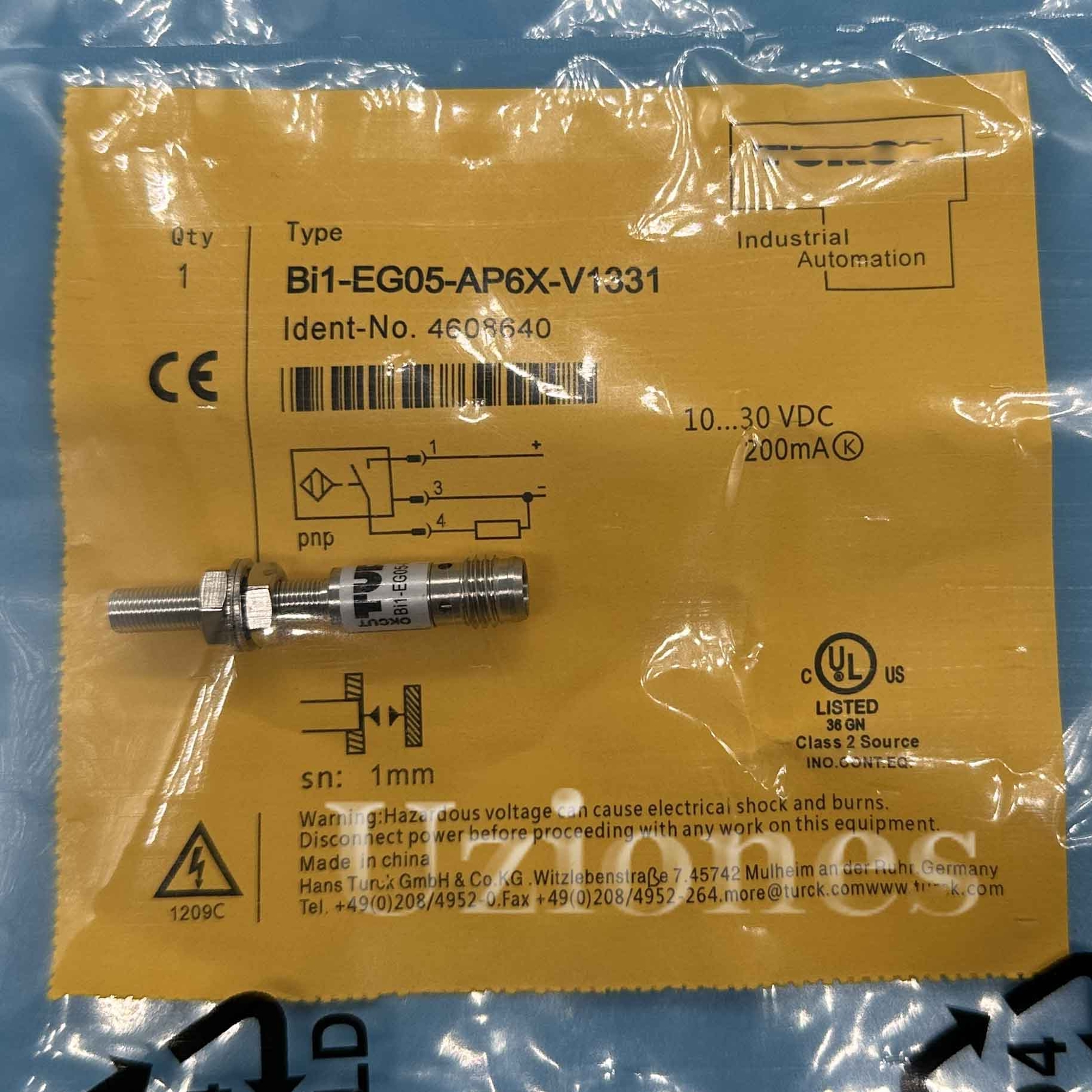 Inductive Proximity Switch Sensor For Turck BI1-EG05-AP6X-V1331 10-30VDC 200mA