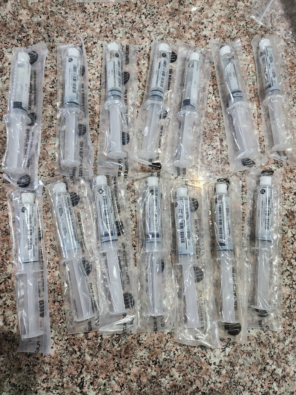 Medefil MIS-1130 Normal Saline IV Flush Syringes 10 mL Luer Lock 14 Lot 08/2026+