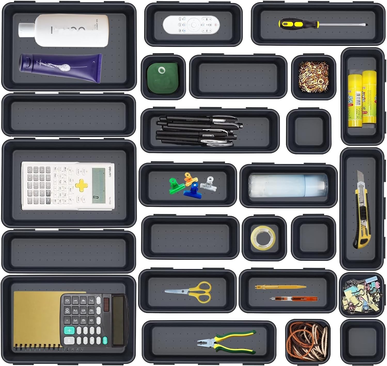 Effortless Organization: 25 Pcs Interlocking Desk Drawer Separators for Any Room