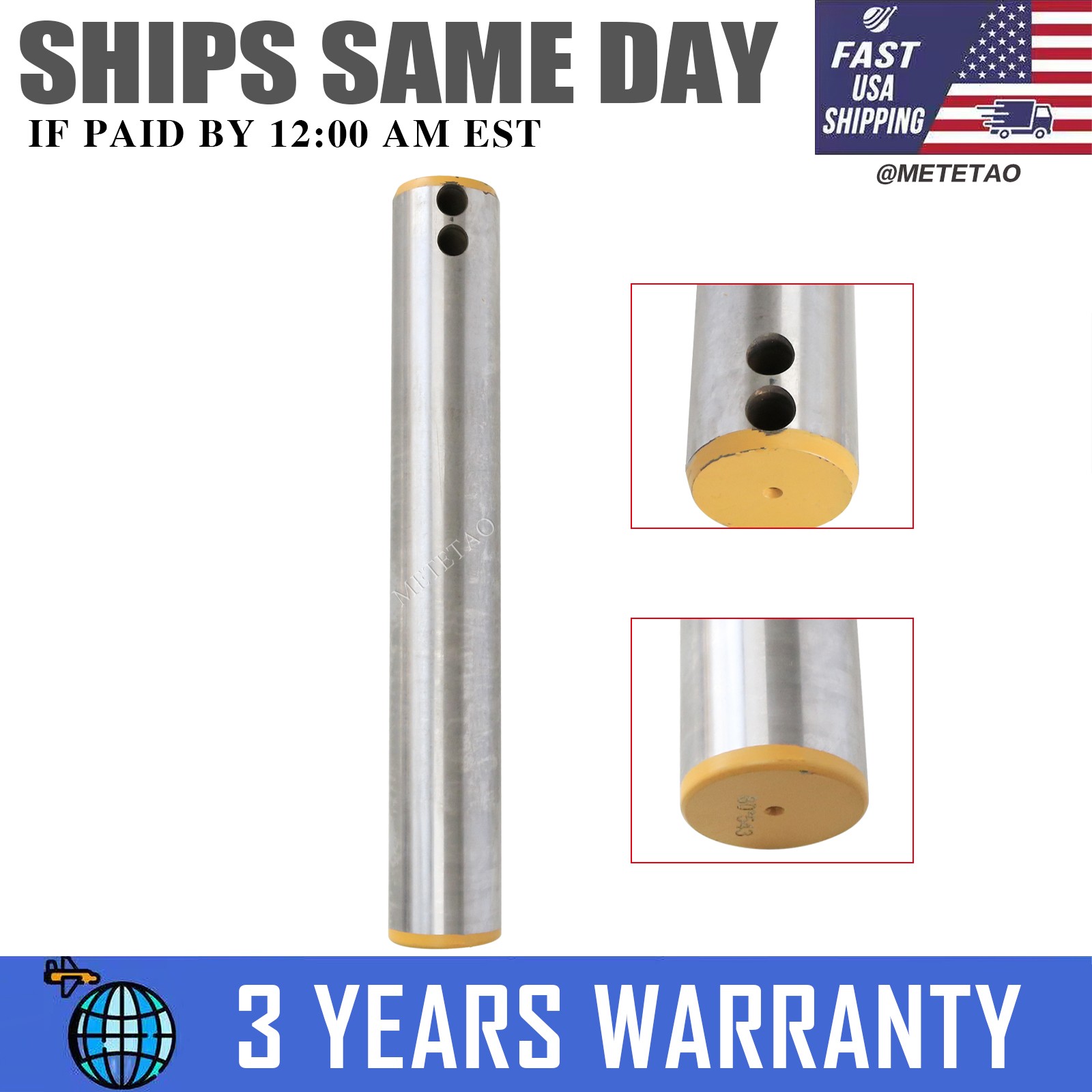 Excavator Bucket Pins 80MM x 543MM 40CR Steel For John Deere Caterpillar Kubota