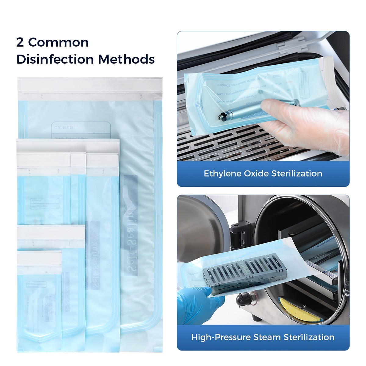 Medical Dental Self Sterilization Pouches Autoclave Sterilizer Bags Tattoo Nail