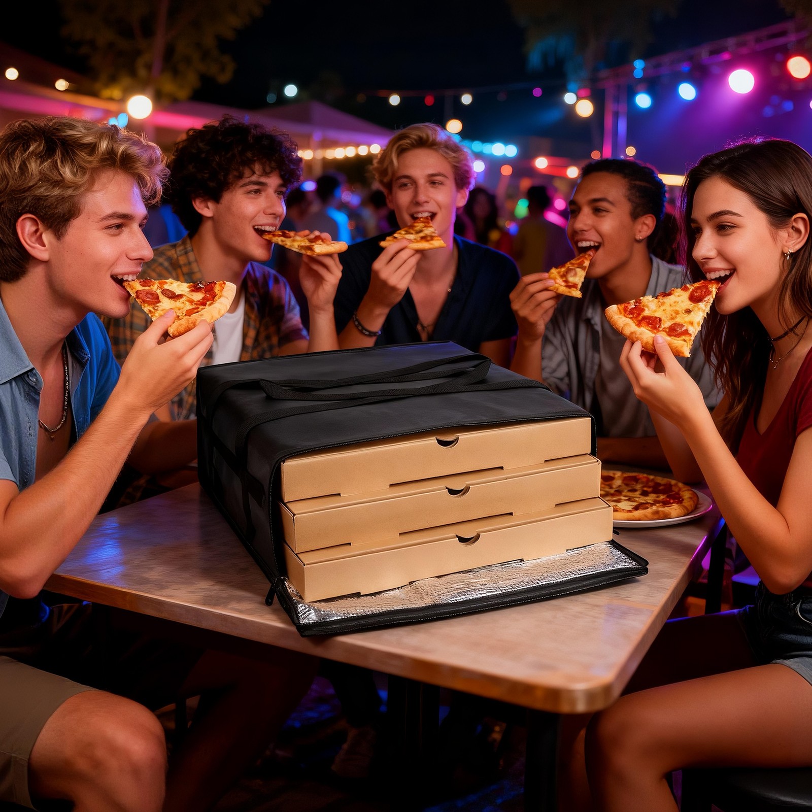 Insulated Pizza Delivery Bag Carry Hot Cool 20″ Food Delivery Waterproof Zippers