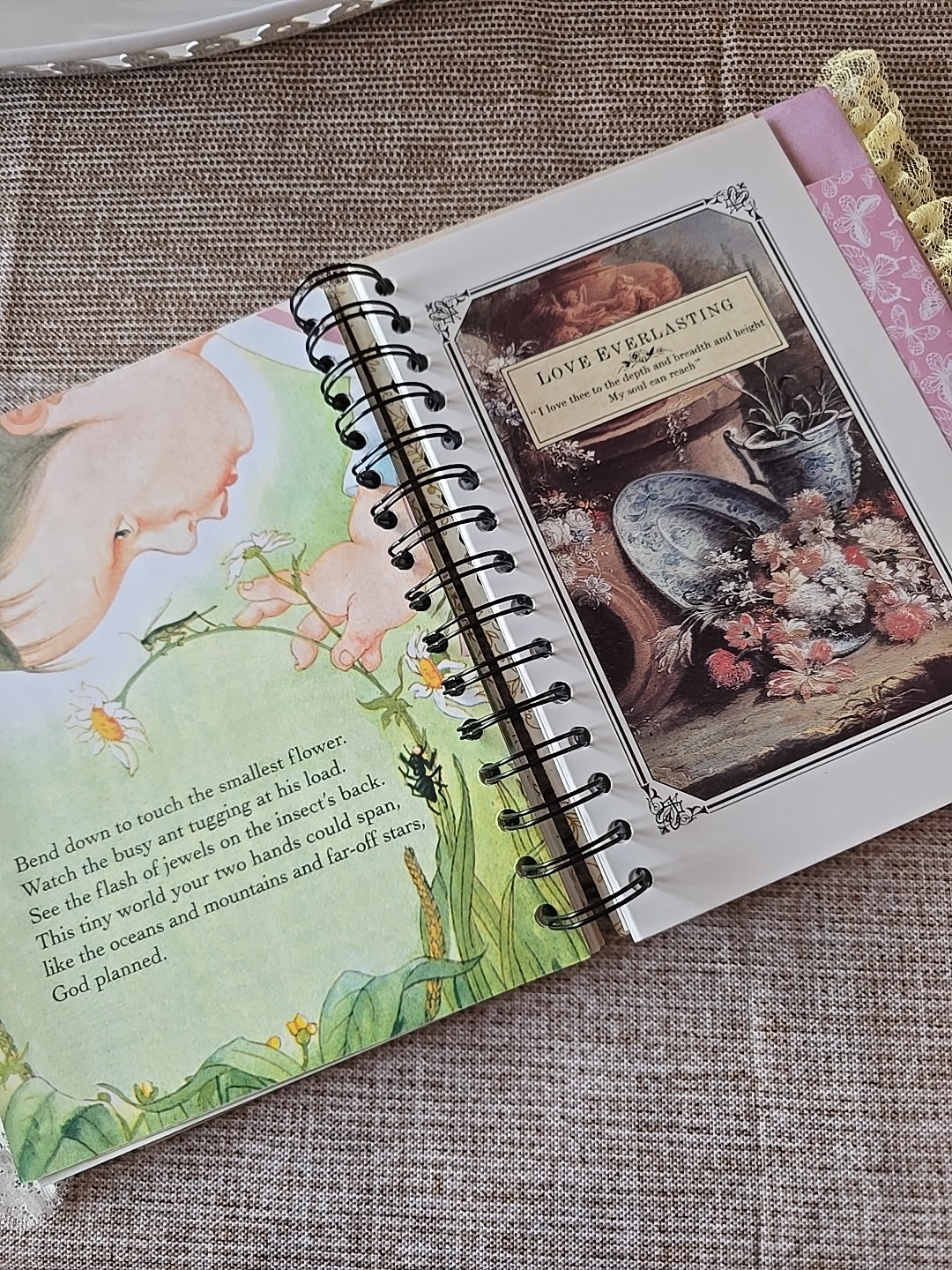 LGB About God Hardcover Junk Journal Wire Bound Scrapbook Vintage Upcycled Book