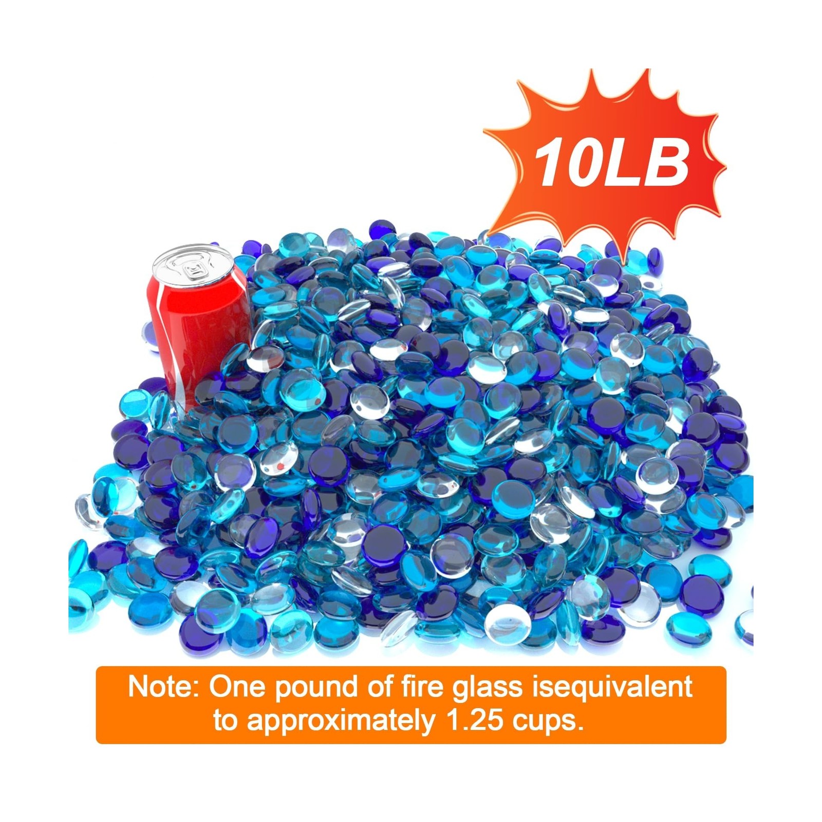 Uniflasy 10 Pounds Fire Pit Glass, 1/2 Inch Reflective Fire Gla… FAST USA SHIP