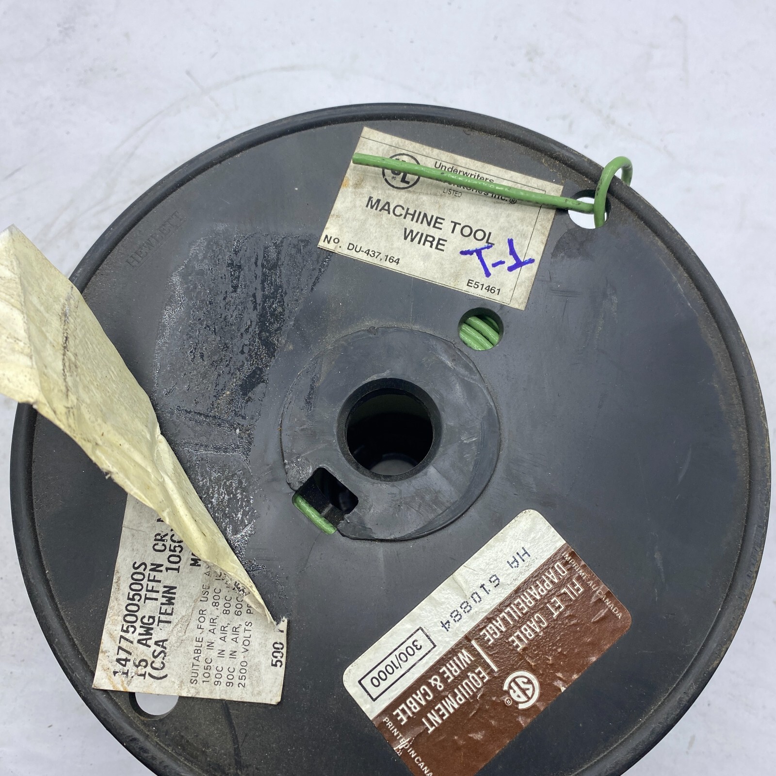 MACHINE TOOL WIRE 16 AWG TFFN OR MTW 600V GREEN 5.6LB 400 FT MADE IN USA 🎯