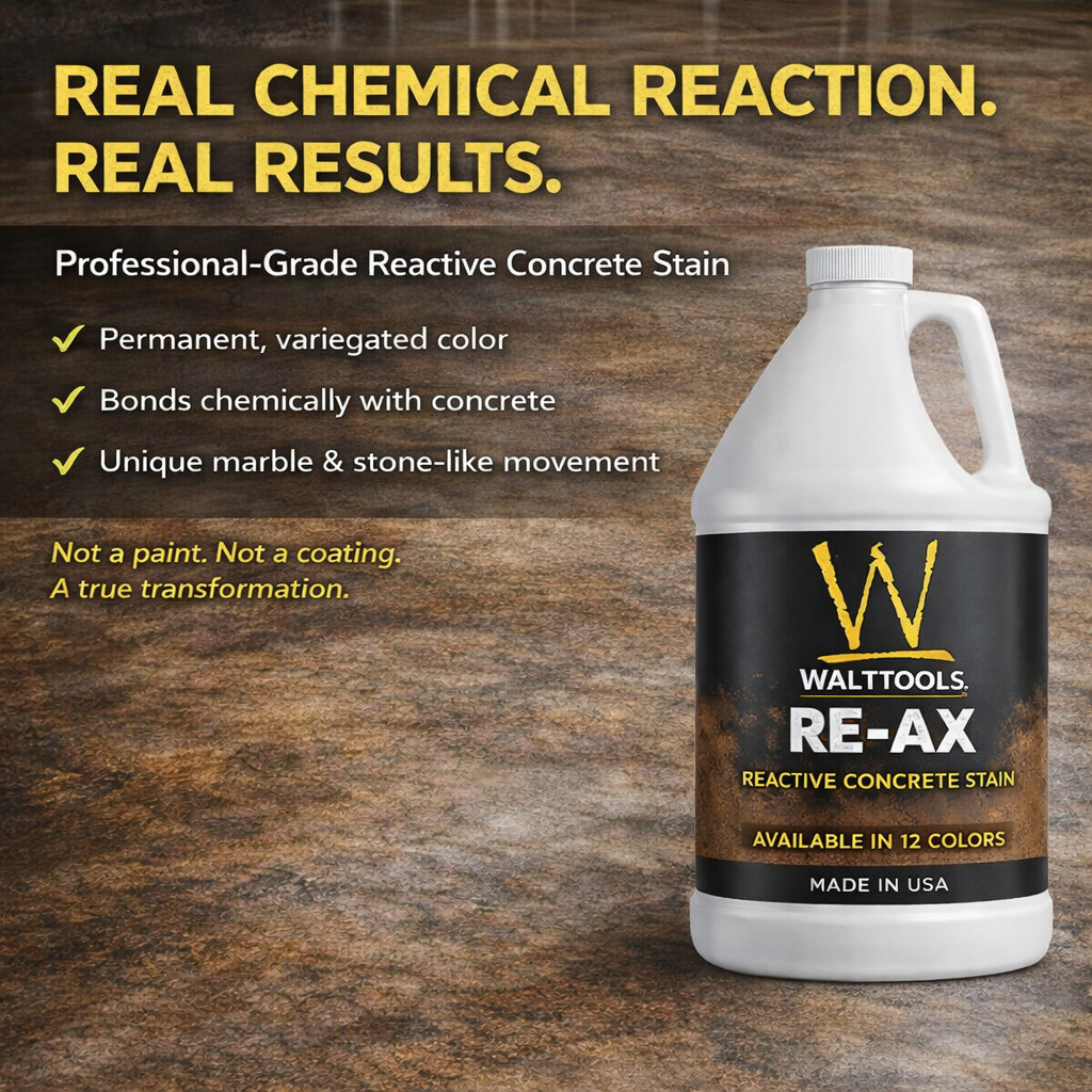 Walttools Re-Ax Reactive Concrete Stain 1 GAL (Antique Teal) 12 Colors Available