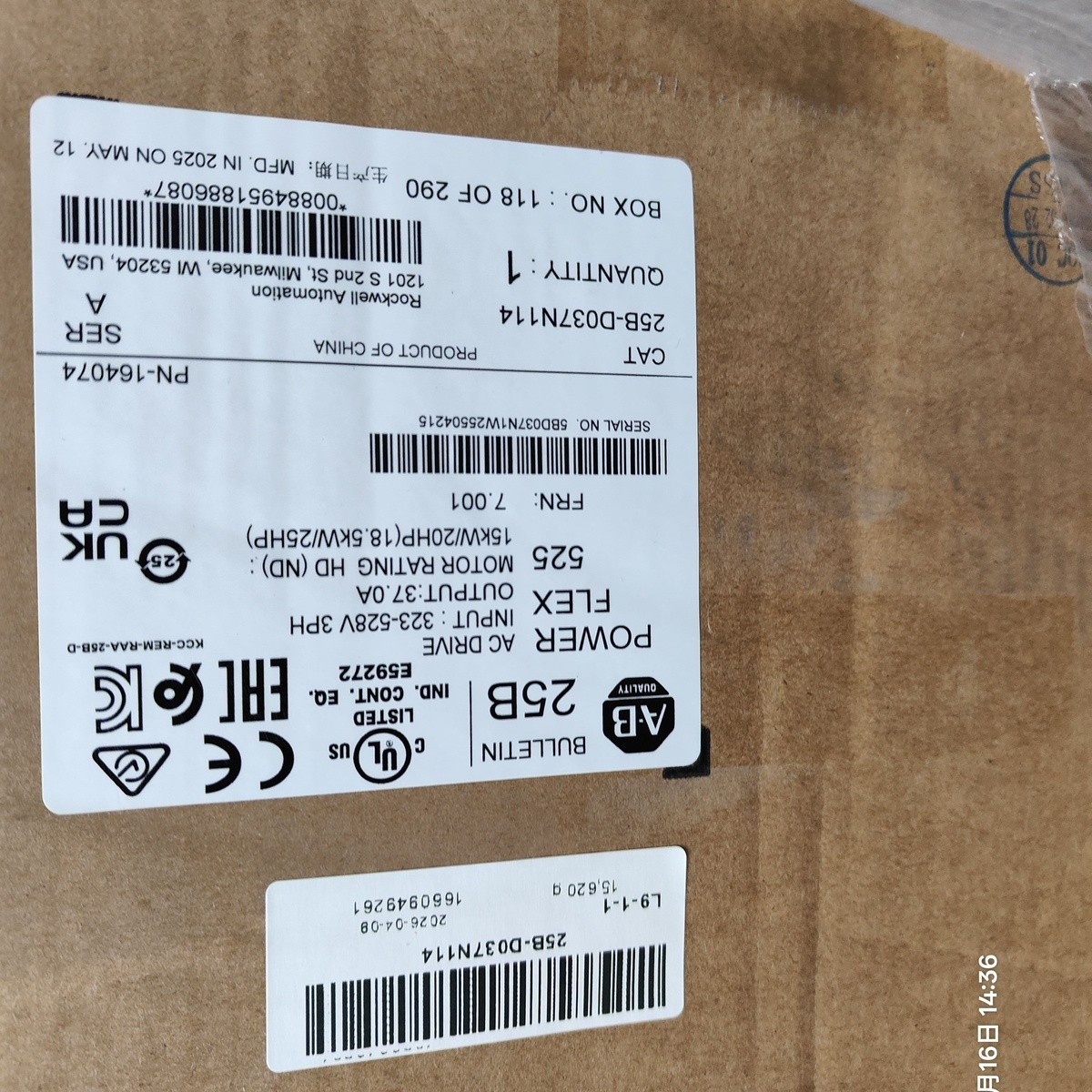 Brand New Allen-Bradley 25B-D037N114 Real US stock Quick Delivery