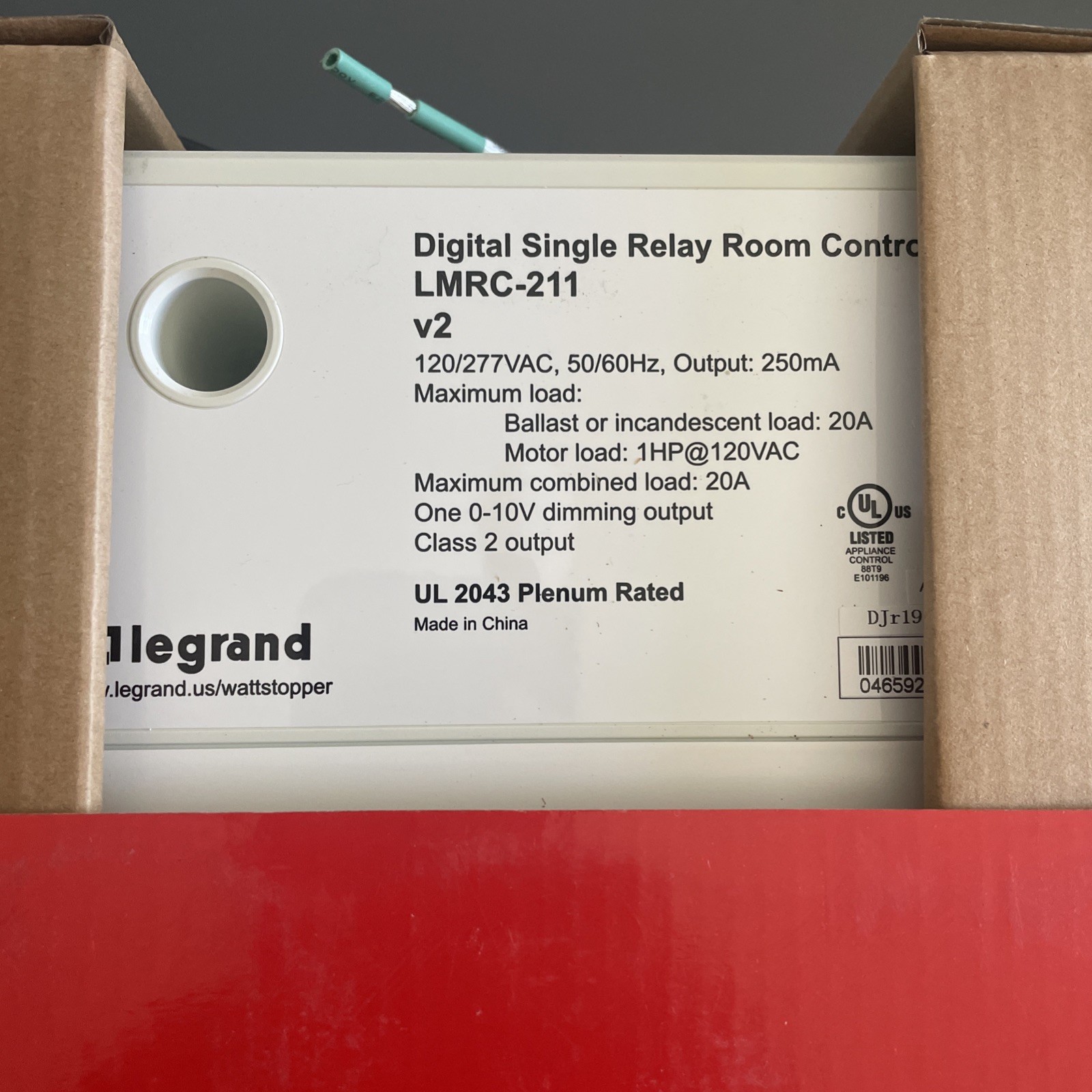 Legrand Wattstopper LMRC-211 Digital Single Relay Controller On/Off 0-10V Dim