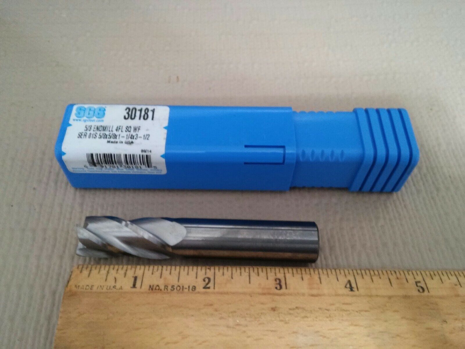 5/8 x 5/8 x 1-1/4 loc. 3-1/2 oal.4Fl. SGS 30181 CARBIDE END MILL USA