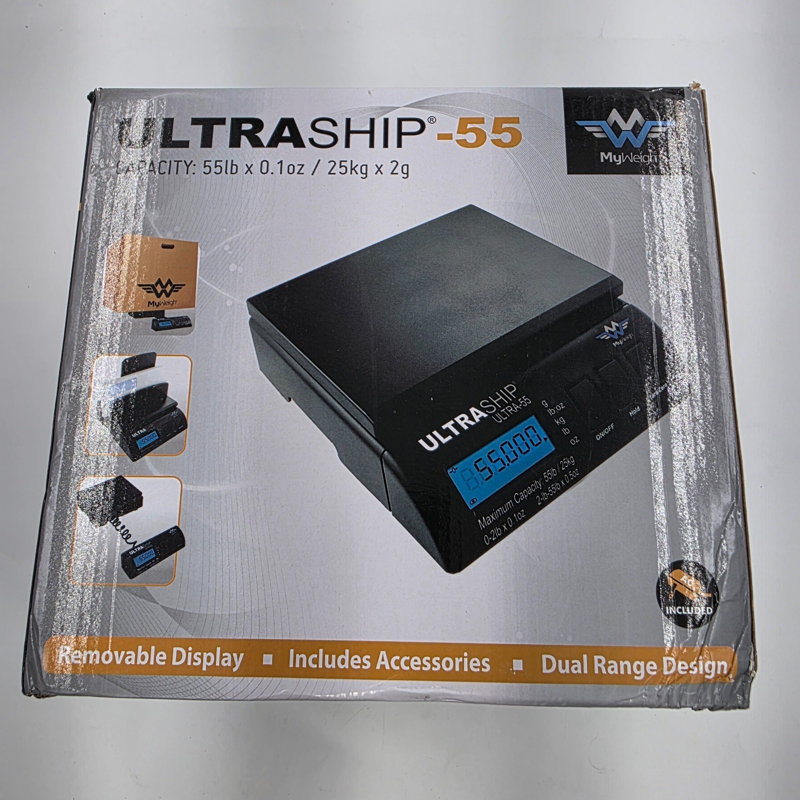 My Weigh Ultraship 55 Digital Shipping Scale 55 lb/25 kg Postal & Parcel Scale