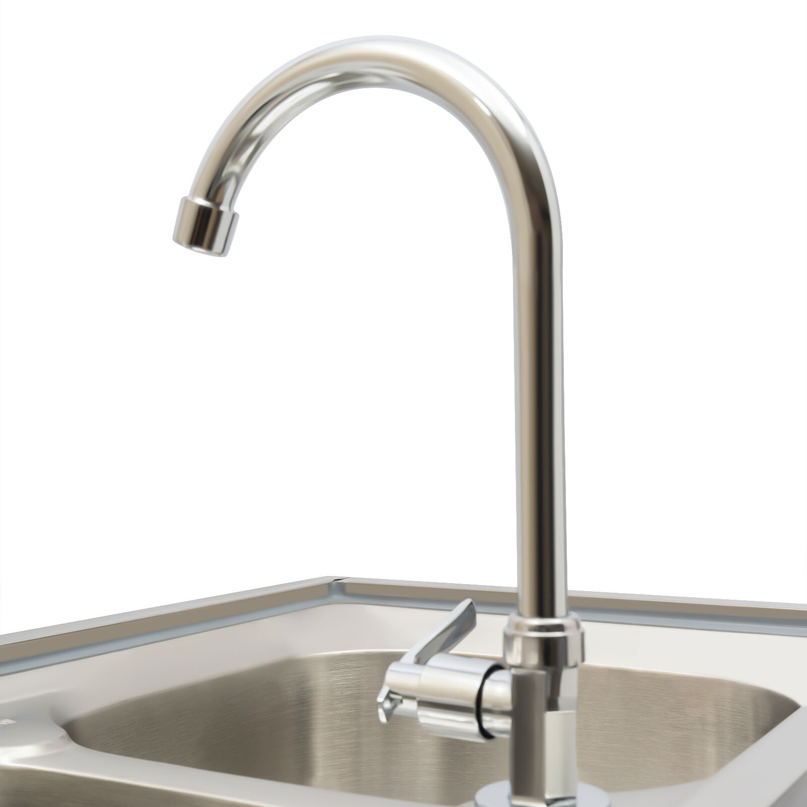 2 Compartment Commercial Kitchen Sink Prep Table with Faucet Set Stainless Steel