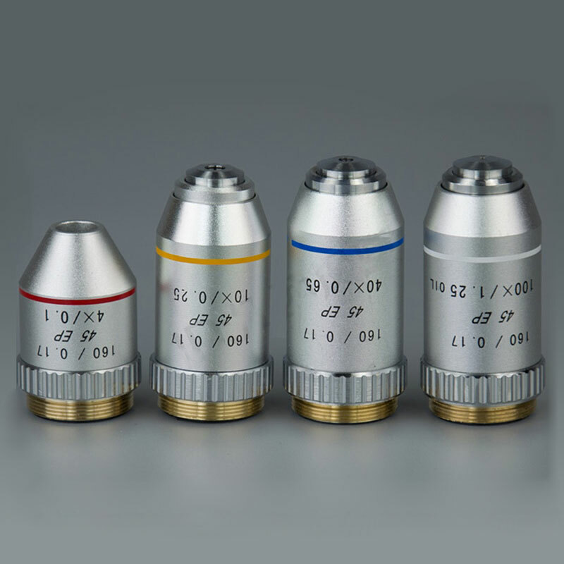4X 10X 40X 100X Semi Plan Achromatic Objective Lens for Biological Microscope