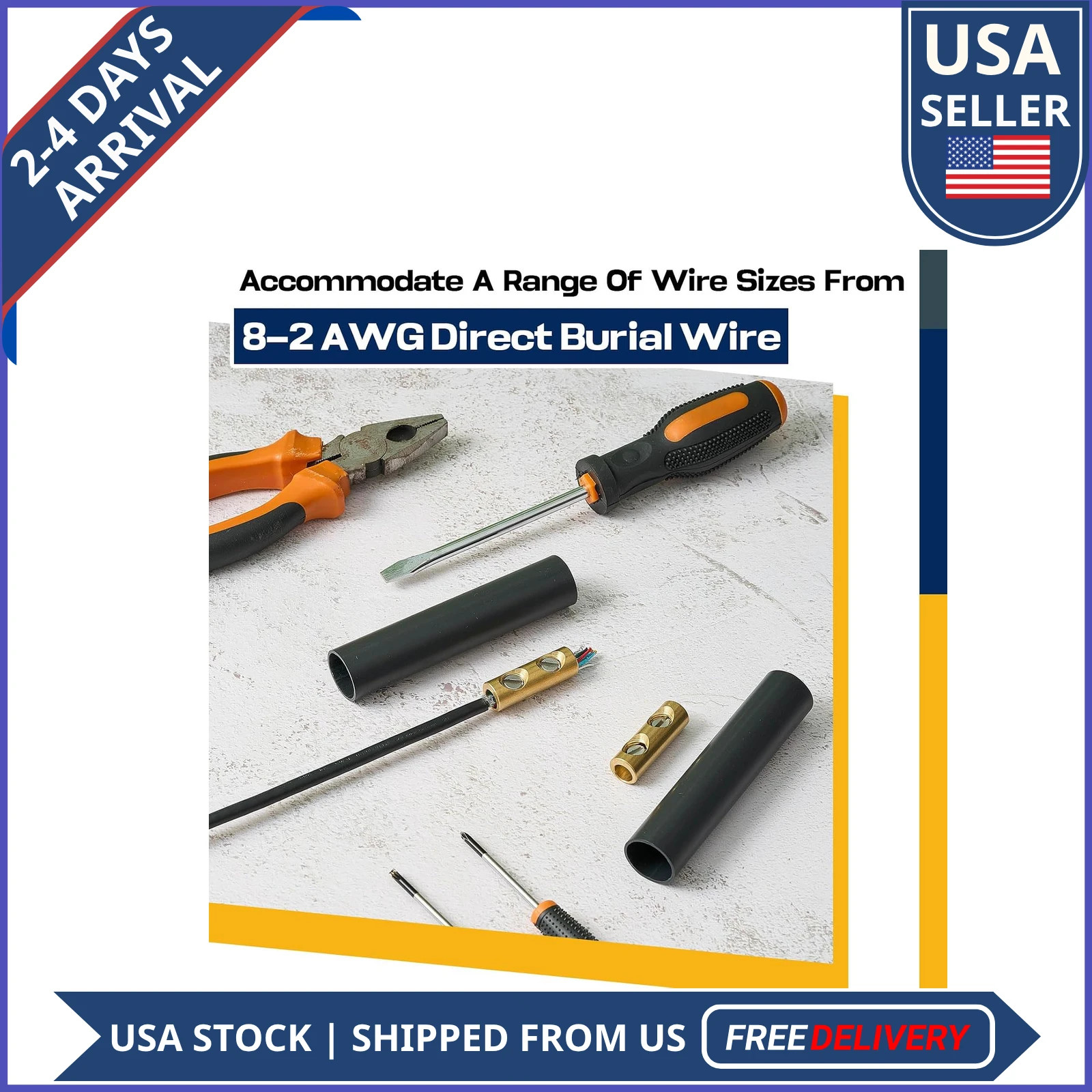 Underground Wire Splice Kit 8-2 AWG Direct Burial 600V Electrical Connector Set
