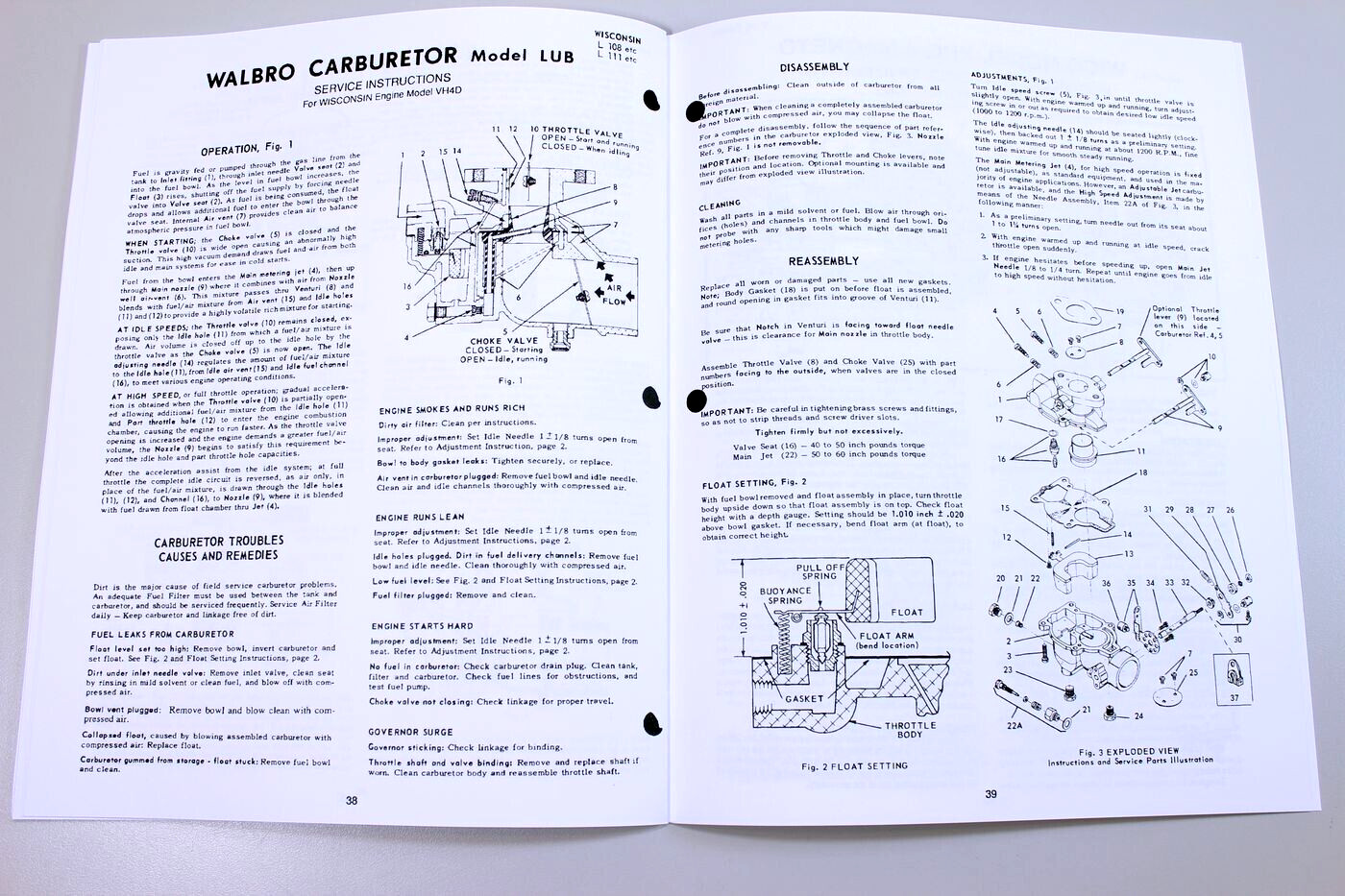 Wisconsin Vh4D Engine Service Repair Manual Technical Shop Book Overhaul