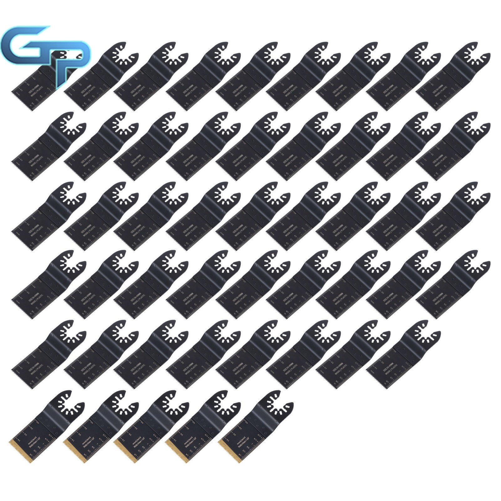 50 PCS Multitool Oscillating Saw Blades Titanium Metal Cutting Blades Kit