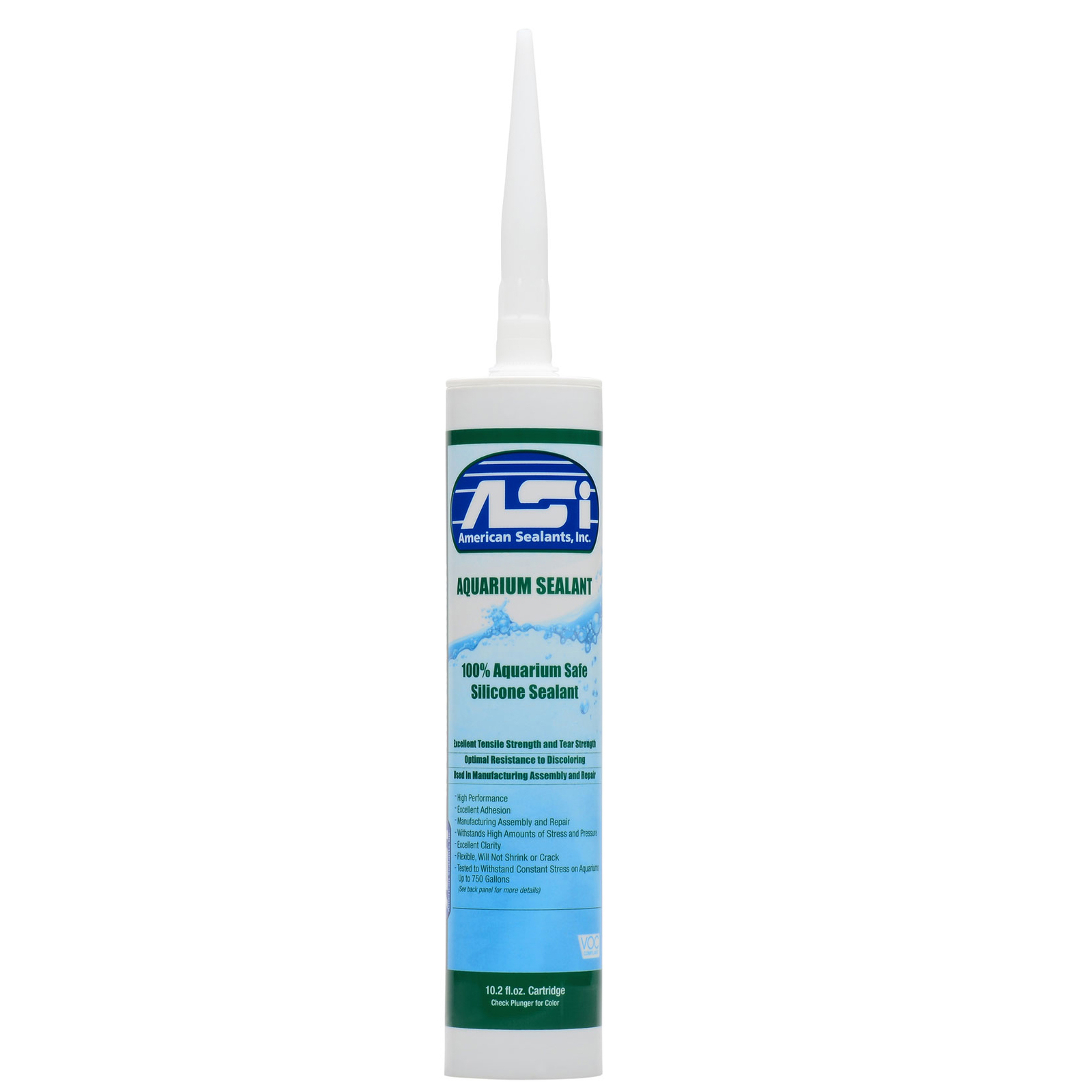 ASI Black Aquarium Silicone Sealant – 10.2 oz Fluid Cartridge