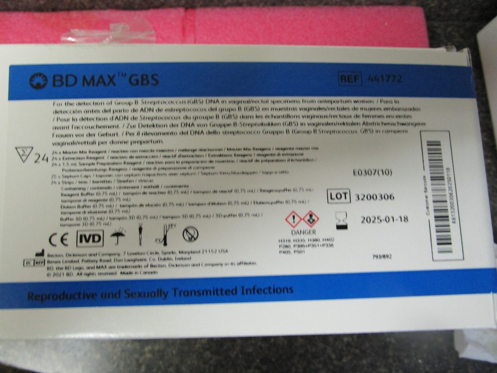BD Max GBS Ref 441772 Testing Kit – Becton Dickinson