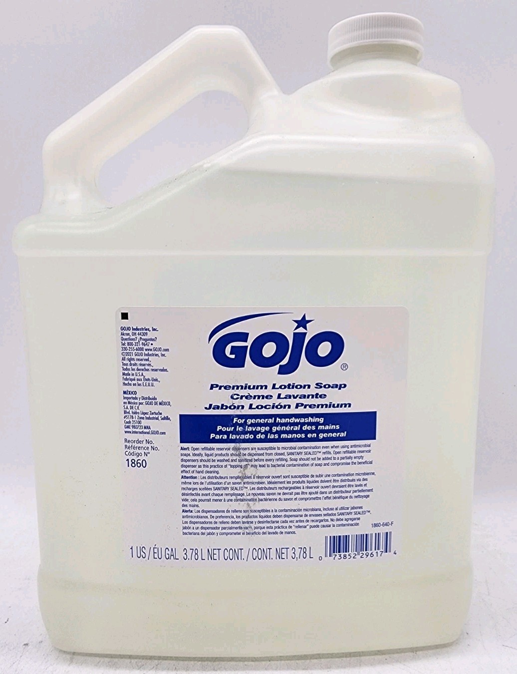 GOJO 1860 Premium Lotion Soap Refill 1 Gallon Hand Soap Liquid 3.78L Exp 09/2028