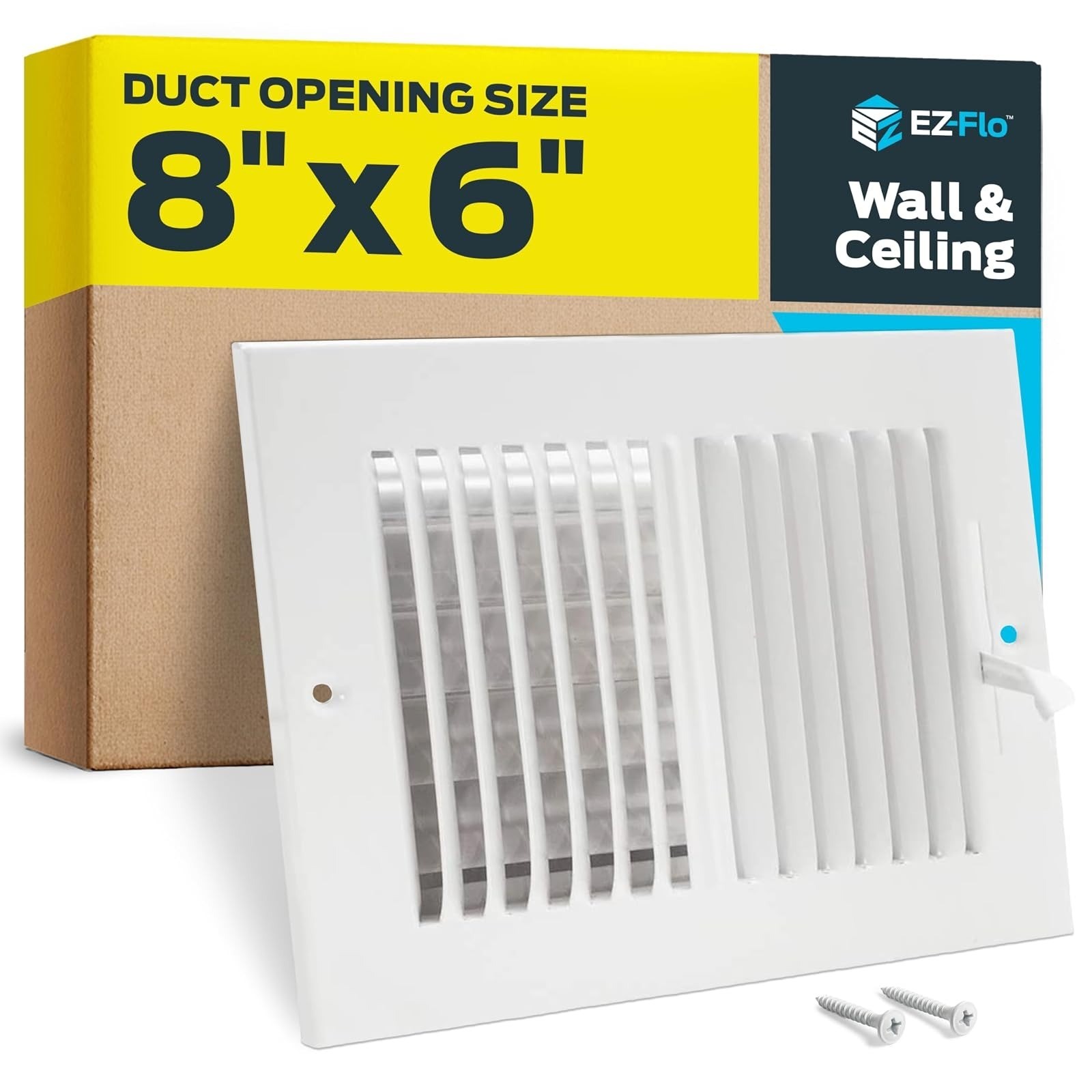 EZ-FLO 10 x 4 in HVAC Vent Cover Wall Ceiling Steel Register White