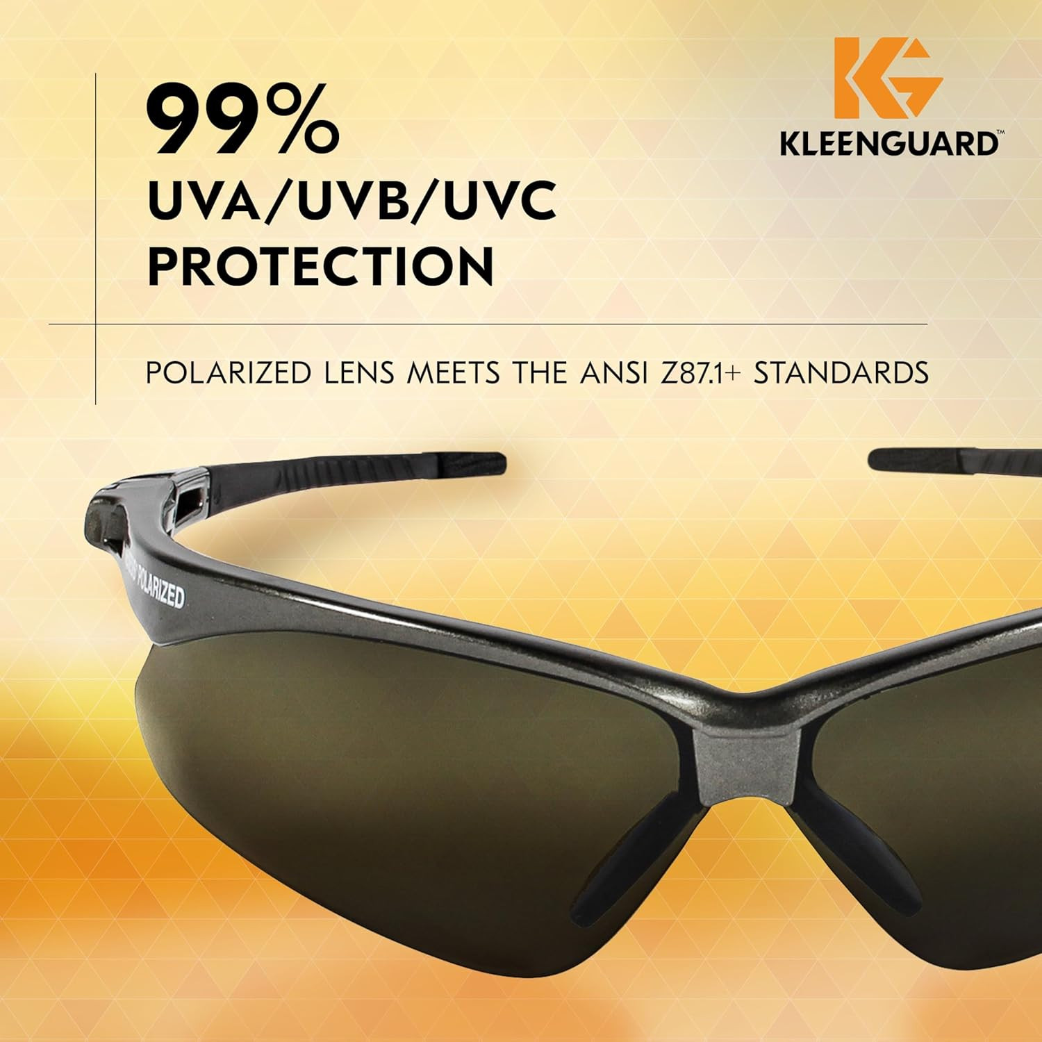 KleenGuard™ V30 Nemesis™ Polarized Safety Glasses (56568), Smoke Grey Lenses, Gu