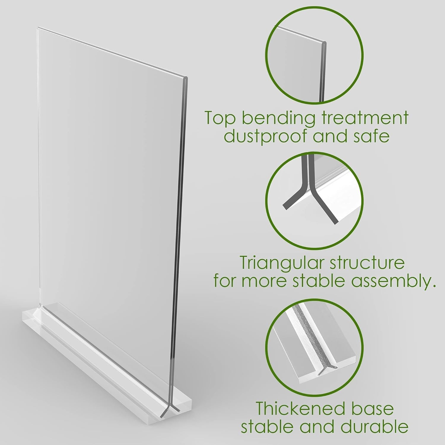 High-Transparency 8.5×11 Acrylic Sign Holders – 6 Pack Double-Sided T Displays
