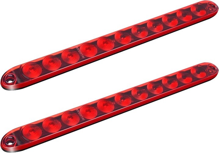 2PCS 16 inches 11 LED Red Trailer Light Bar – Waterproof Seal Color: 2 pcs Red