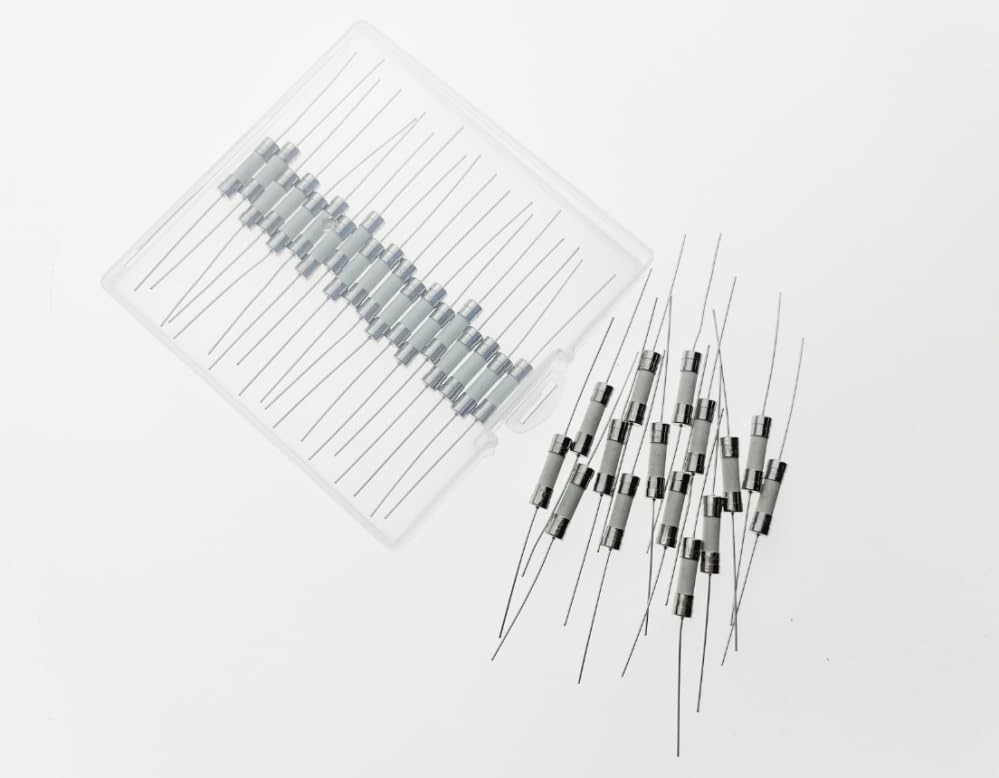 T12A 12A 250V Slow-Blow Fuses – 5x20mm Axial Lead Ceramic Body with Pin 20pcs