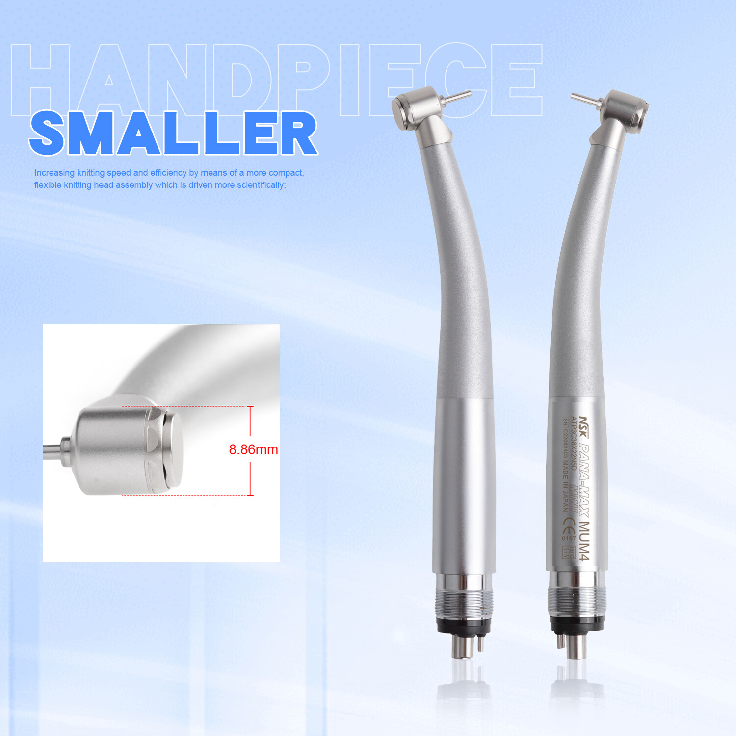 NSK Type Dental PANA MAX Mini Head High Speed LED Children Handpiece Push Button