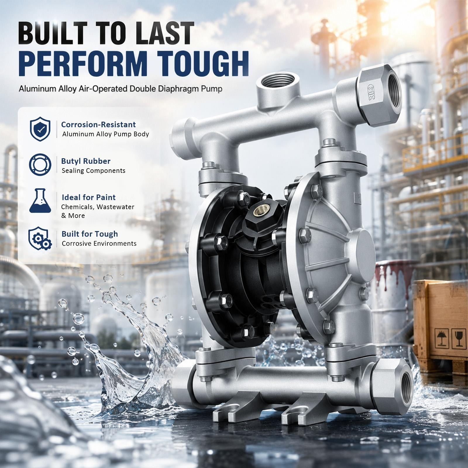 13.21GPM  Air Operated Double Diaphragm Pump