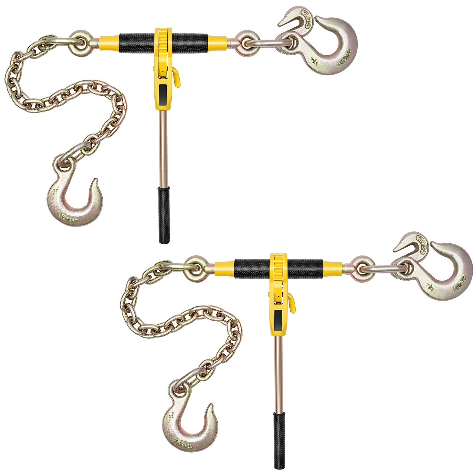 9200lb Working Load Ratchet Binder, G80 Steel, Red Warning Ring, 16.3in Handle