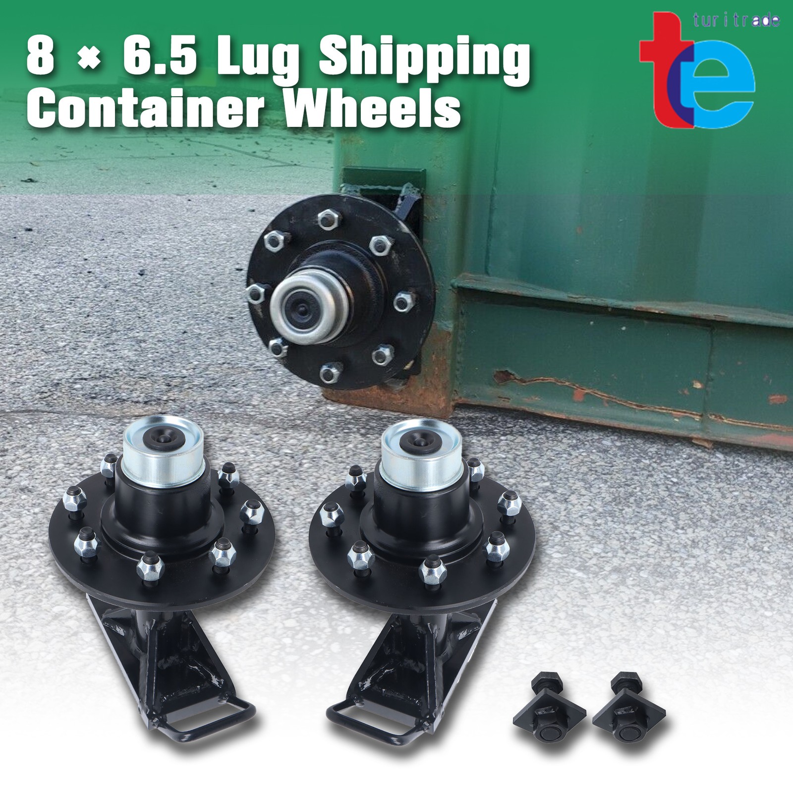 Bolt-On Spindle Kit Shipping Container Wheels with Handle 8×6.5 Lug