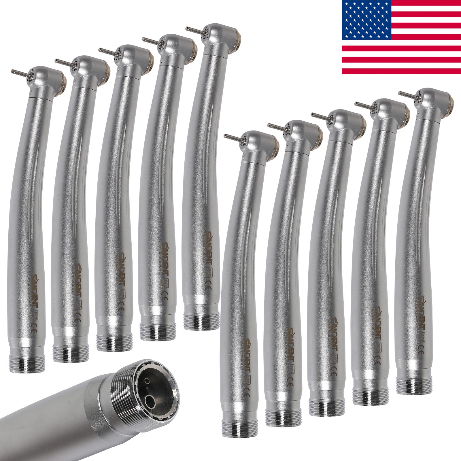 10X NSK PANA MAX Style Dental High Speed Handpiece Push Button 2 Holes Borden