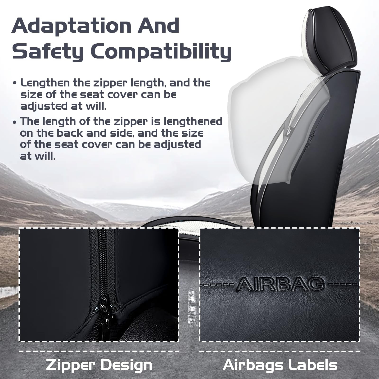 Car Seat Covers for Chrysler 300 2005 2023 Full Set Nappa Leather Black White