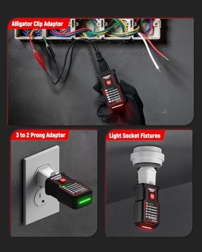 KAIWEETS Circuit Breaker Finder Tool Kit, GFCI Outlet Tester with DualSided L…