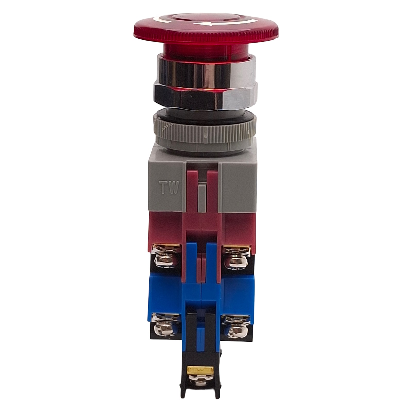 Idec AVLW49922D-R-24V Illuminated E-Stop, Twist-Release, 2NO+2NC, 10A 600V
