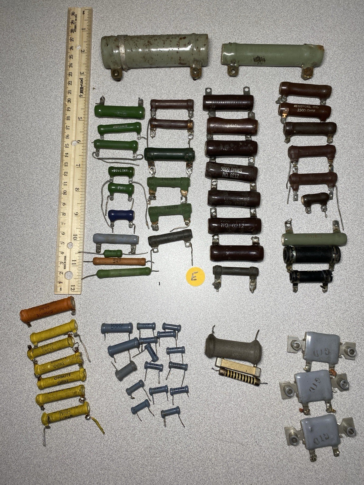 Mixed Lot 50+ VTG Wirewound Ceramic Power resistors Ohmite Vitrohm Mallory Asama