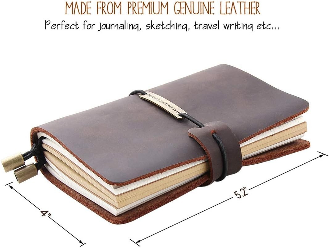 Classic Leather Journal for Writing and Planning 5.2 x 4 Inches Coffee Color