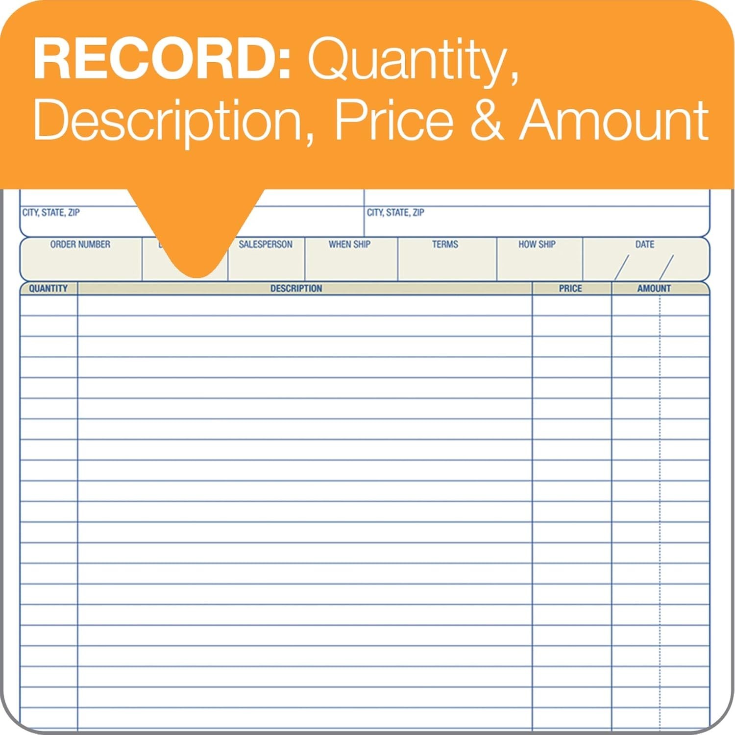 Adams Order Book, 2-Part, Carbonless, White/Canary, 8-3/8 x 10-11/16 Inches, 50