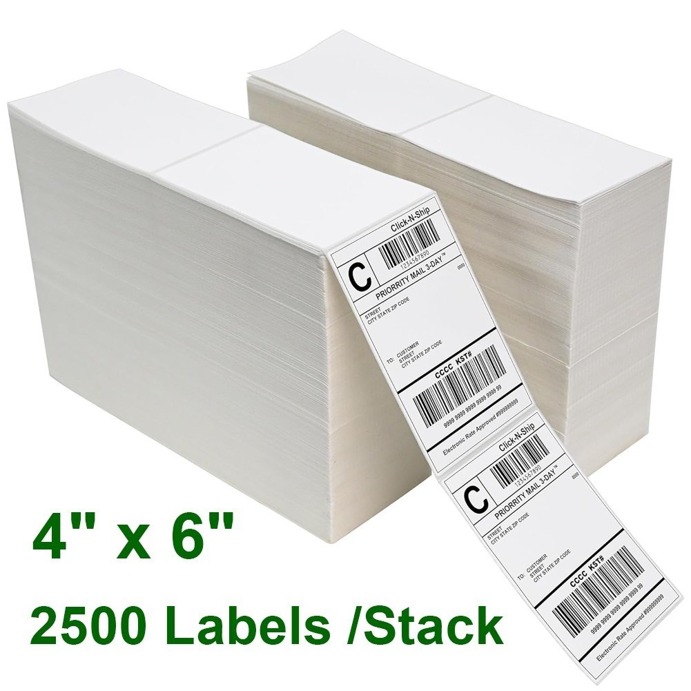 2000 4×6 Fanfold Direct Thermal Shipping Labels UPS CERTIFIED USPS fits most