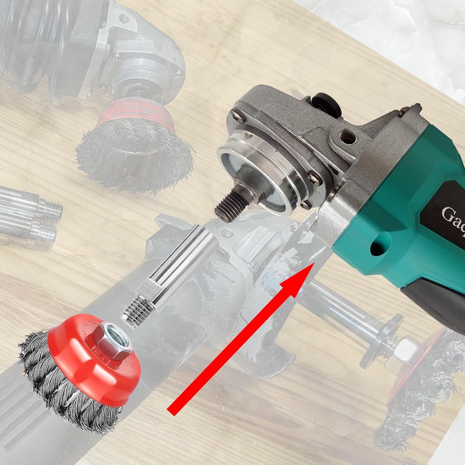 Wire Wheel Brush Set for Angle Grinder Coarse Rust Removal Surface Prep