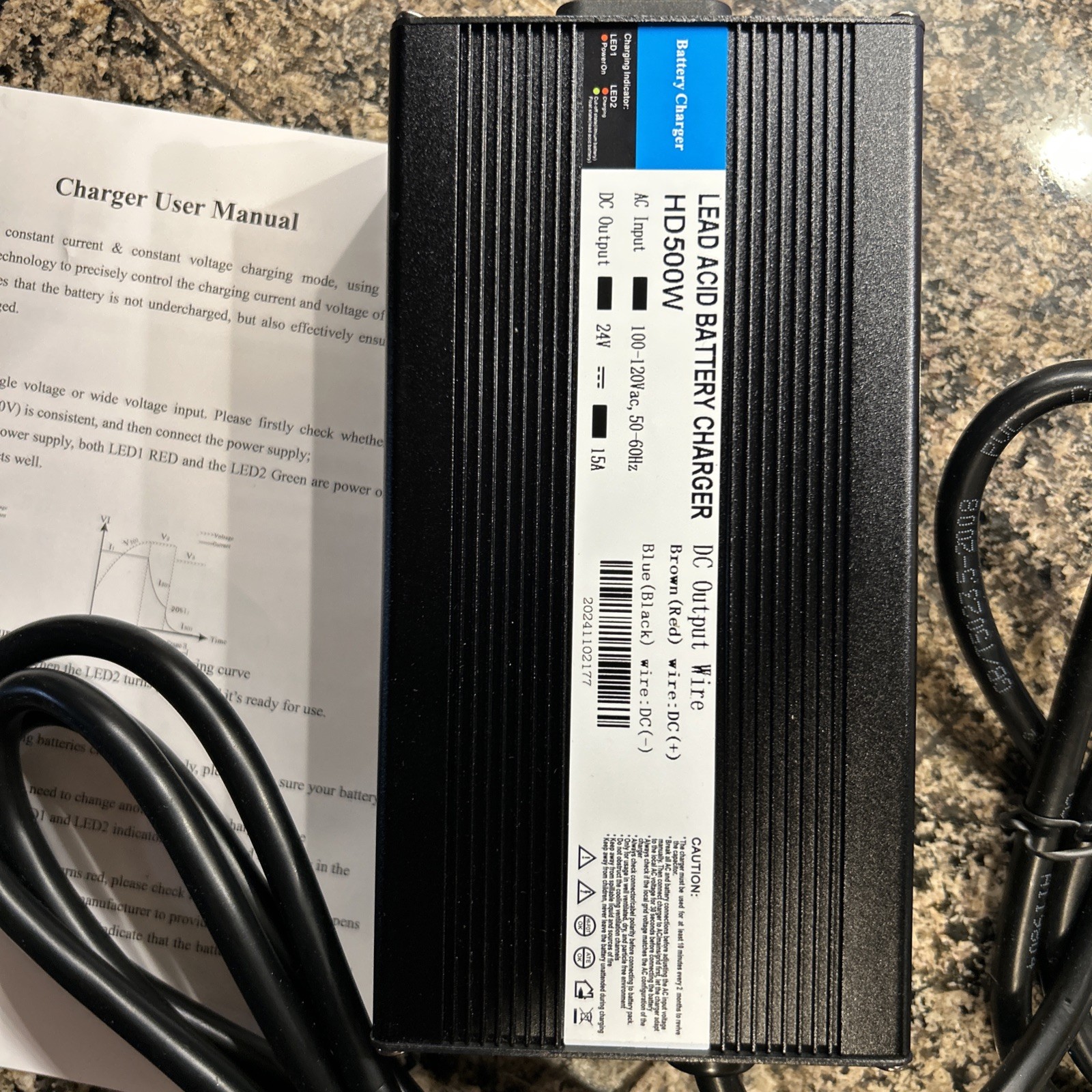 Floor Scrubber Pallet Jack Battery Charger w/ 175A Rating SB175 Connector 24Volt