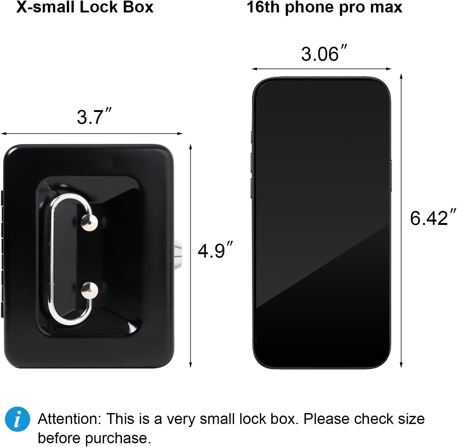 Chic Black Cash Box with Key Lock – Essential for Teens & Adults – 4.92” x 3.94”