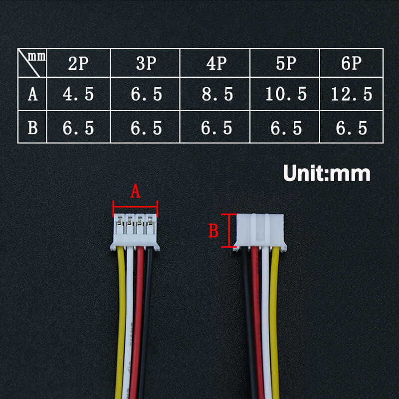JST-PH 2.0mm Pitch Female to Female Connector Cable Wires 2/3/4/5/6/7/8/10 Pin