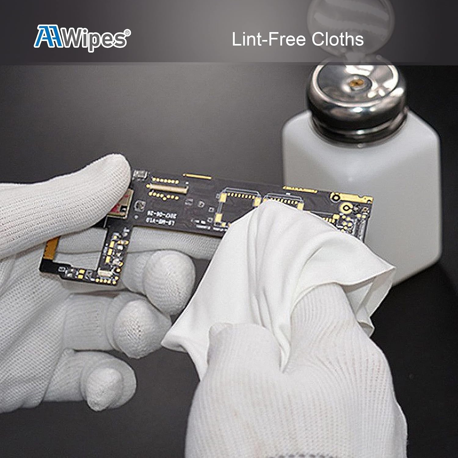 400 Count Lint-Free 4″x4″ Ultra-Soft Polyester Cleanroom Wipes for Electronics