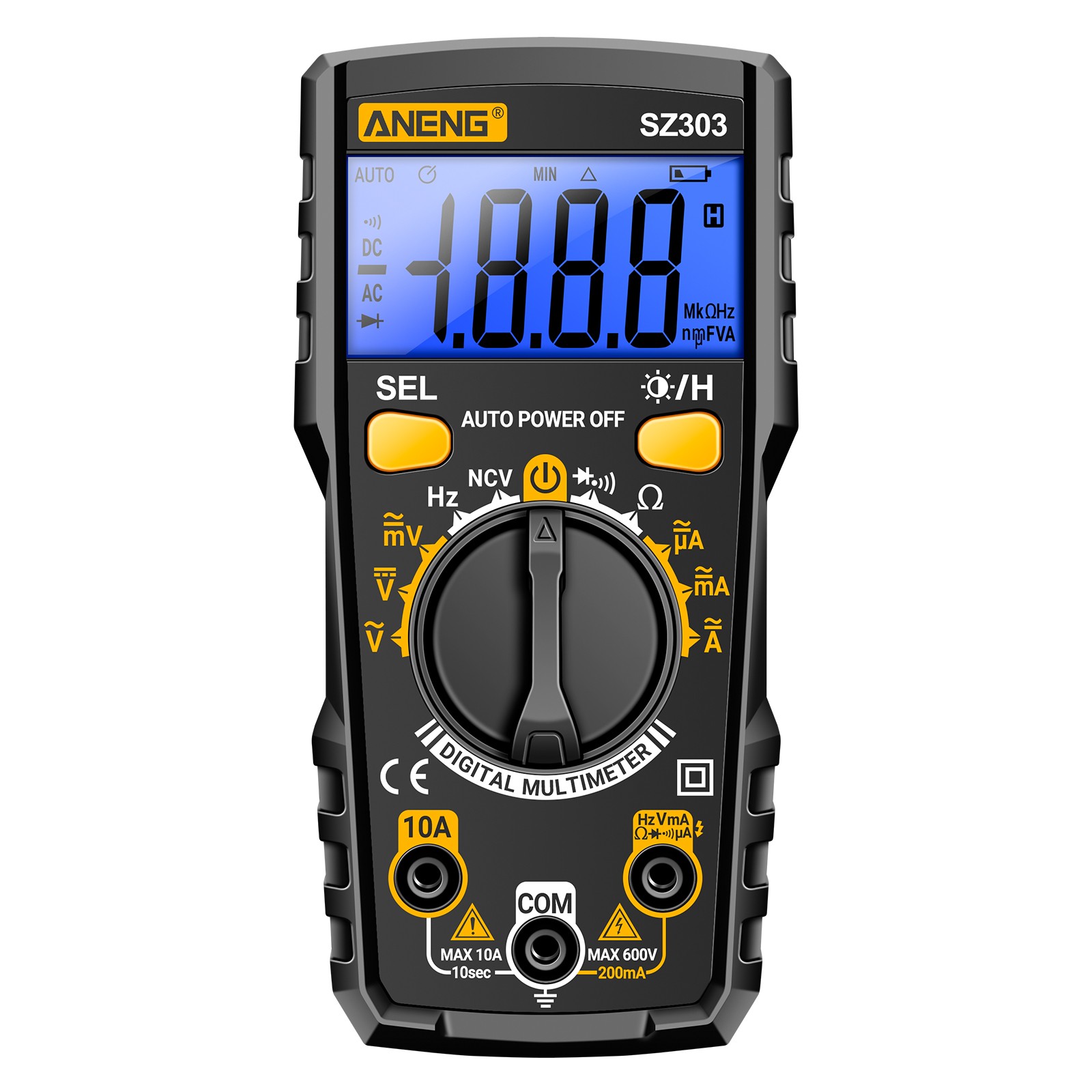SZ303 Multimeter 1999 Count Digital AC/DC Voltage Current Resistance IUSO