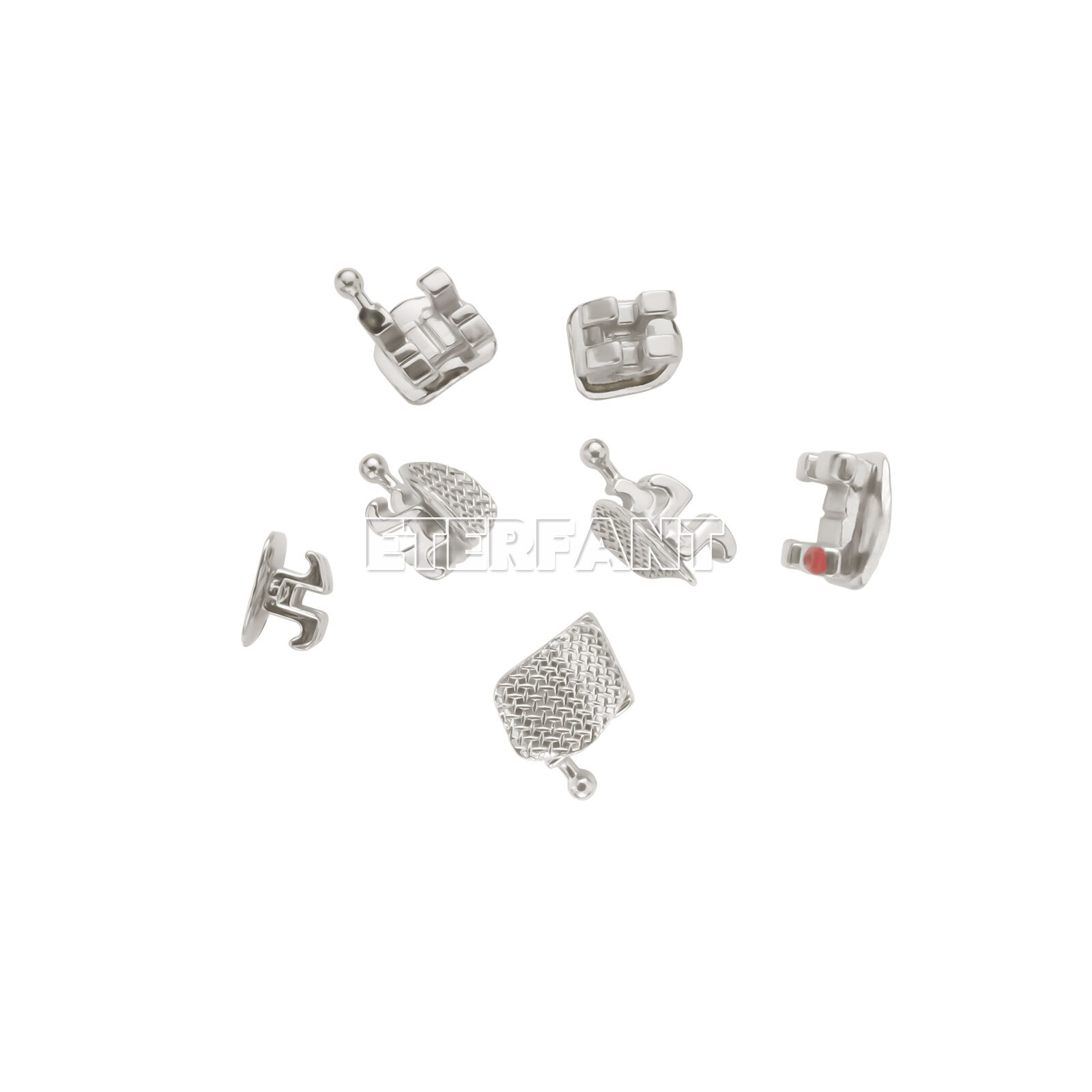 20PCs Dental Orthodontic Bracket Brace Metal Standard Mini Roth/MBT 022 345Hooks