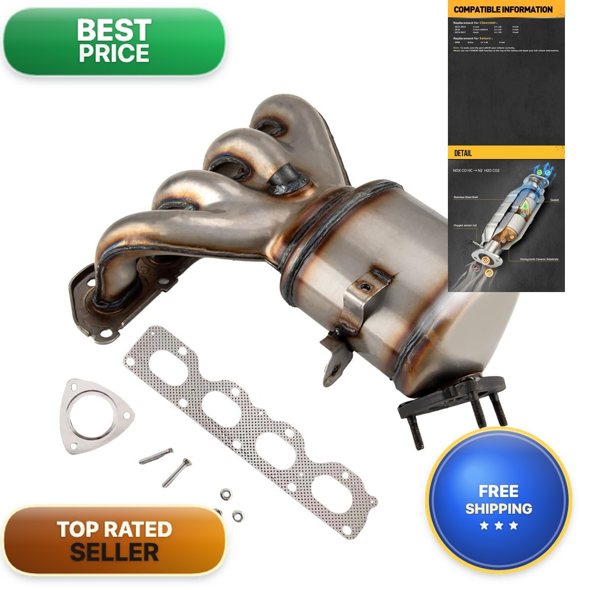 KAC Catalytic Converter Exhaust Manifold Cruze L 2015, Cruze LS 2011-2015